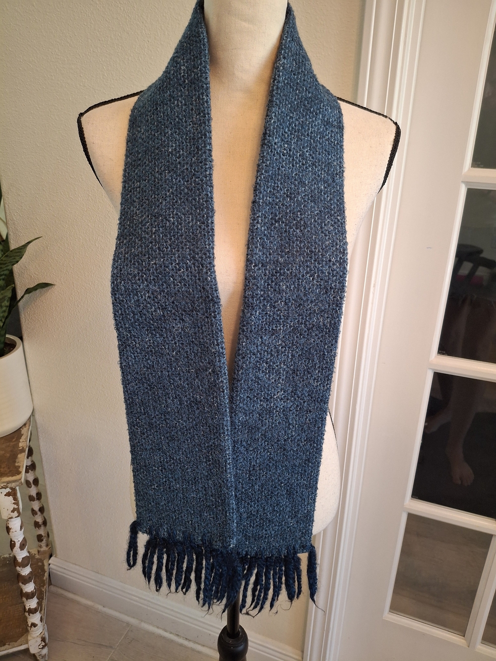 Vintage 1960s Women's Blue Textured Trench Coat with Matching Scarf - Picture 8 of 8